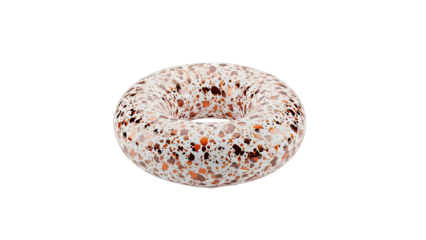 3D Render of a Donut with Terrazzo Pattern
