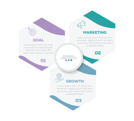 Modern Infographic design.  infographic design with circle for business template. Can be used for process diagram, presentations Vector 3 steps.