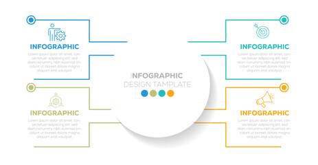 Business Infographic design template Vector with icons and 4 steps. Infographics concept. Can be used for info graphics, flow charts, presentations, web sites, banners, design.  