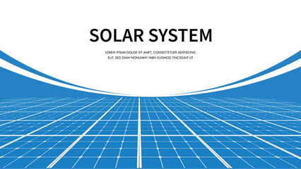 A graphic presentation displays the words 'solar system' against a blue backdrop. © Nayan