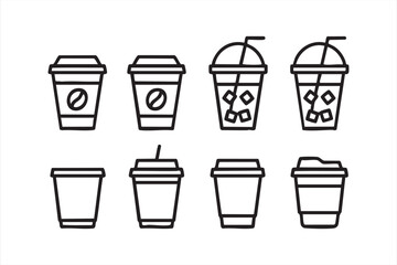 Beverage Cup Icons for Cafe Menus and Digital Interfaces