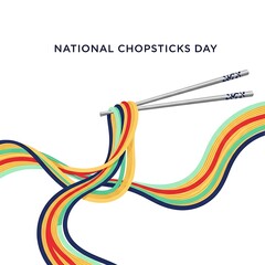 Celebrating national chopsticks day with colorful noodles