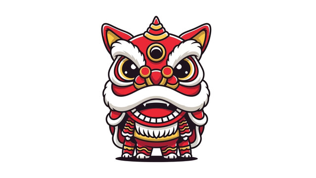 chinese lion dance cartoon character