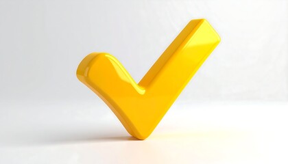 A bright yellow checkmark symbol on a clean white background.