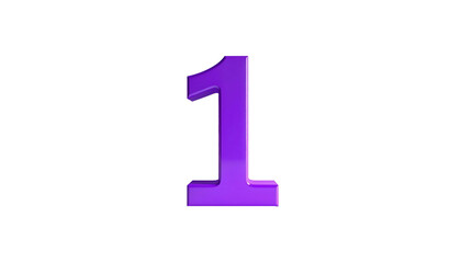 A 3D rendered, purple number "1" with a glossy finish, stands prominently against a stark black background
