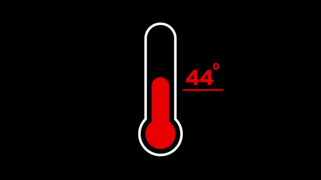 Temperature gauge showing twenty degrees on black background with red and white colors thermometer weather