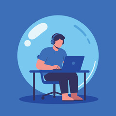 Focused Remote Work with Headphones