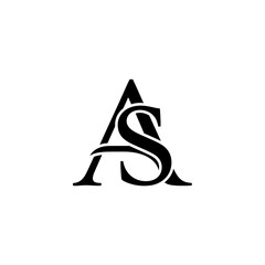 Fototapeta premium Elegant Monogram Letter AS Logo Design.