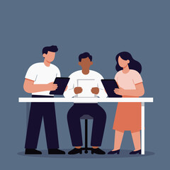 Team Collaboration and Discussion at a Table