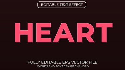 Fototapeta premium Heart editable text effect