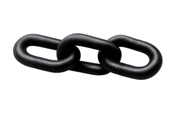 Obraz premium Black metal chain showing strength, connection, security, and industrial power with three strong links