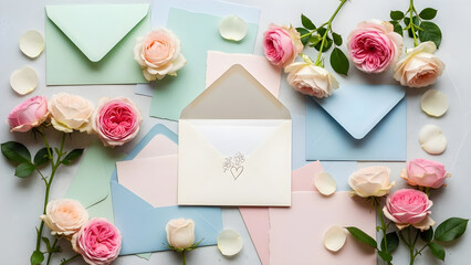 pink roses on wooden background