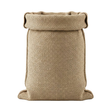 Empty Burlap Sack Isolated Black Background