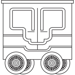Bus front view line art with clean windows great for school projects, classroom decor, and kid-friendly illustrations.
