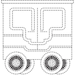 Bus front view line art with clean windows great for classroom decor, educational posters, and kid-friendly designs.