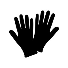 Fototapeta premium Stylized Black Silhouette of Two Protective Gloves for Safety and Hygiene