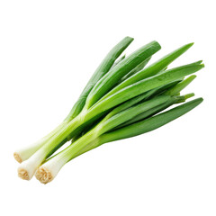 Obraz premium Fresh green onions with white bases against a black background scallions healthy, Isolated On White, Png Transparent, Cut Out