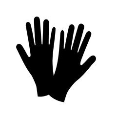 Obraz premium Protective Handwear Rendered in High Contrast Black and White Illustration