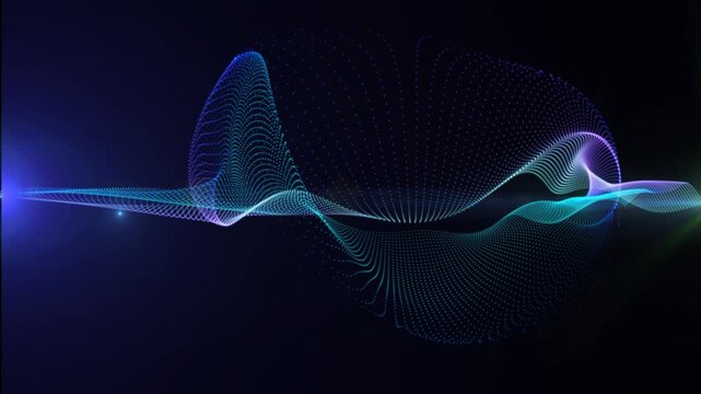 Beautiful abstract wave technology background with blue light digital effect corporate concept