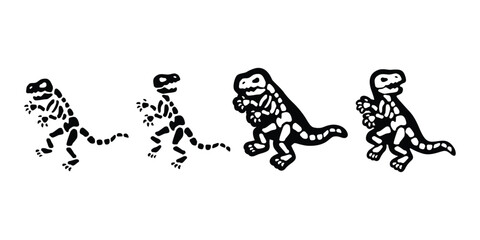 dinosaur vector icon t-rex Tyrannosaurus rex fossil logo cartoon character doodle illustration isolated design © CNuisin