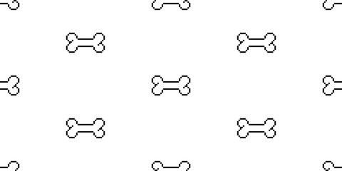 dog bone pixel seamless pattern cartoon doodle digital pet french bulldog puppy tile background gift wrapping paper repeat wallpaper illustration