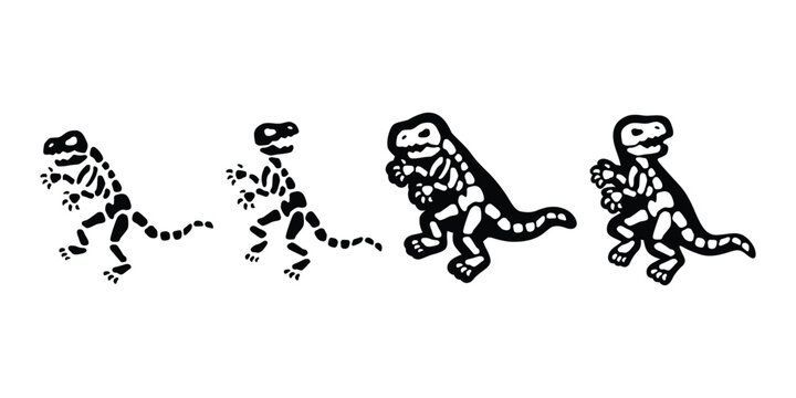 dinosaur vector icon t-rex Tyrannosaurus rex fossil logo cartoon character doodle illustration isolated design