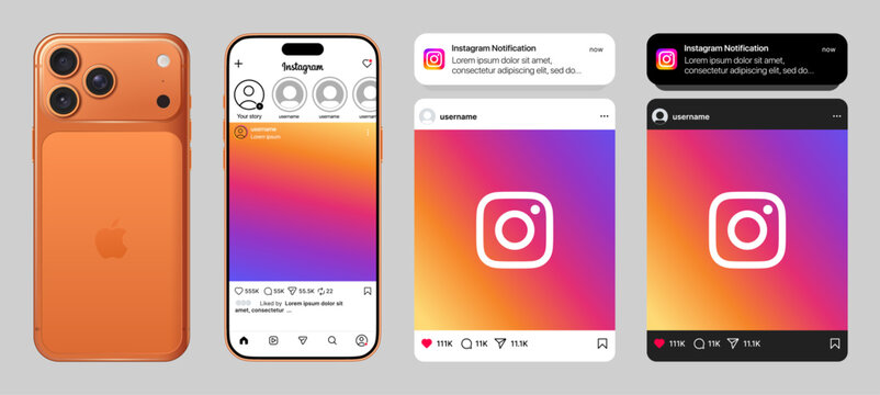 Instagram iOS App UI on Apple iPhone, modern social media interface designed for iPhone 17 Pro Max
Instagram mobile experience showcasing clean UI, feed, notifications, and dark mode on Apple iPhone