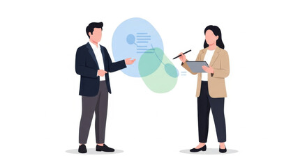 Business Presentation Collaboration Between Man and Woman