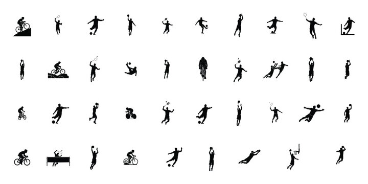 Collection of stick figures in various poses