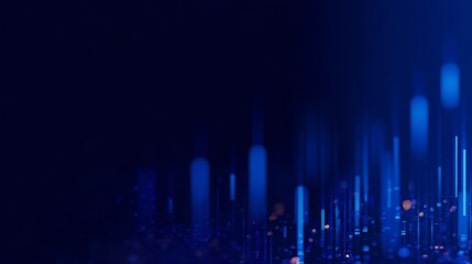 Abstract dark blue business background with modern digital charts, data visualization, and financial analytics elements illustrating corporate strategy, market trends, and professional office workflow