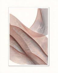 Abstract Wavy Line Art Digital Illustration Flowing Copper Waves