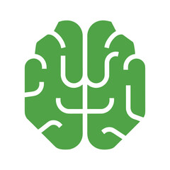 Green Brain Logo Vector Illustration