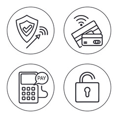 Modern Minimal Vector Icon Set for Online Payment and Digital Banking Transactions