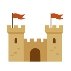 Medieval Castle Towers Red Flags