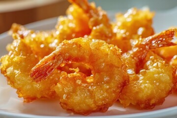 Breaded fried shrimp served as seafood snack