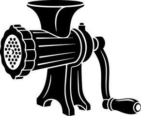 Vintage meat grinder silhouette vector illustration