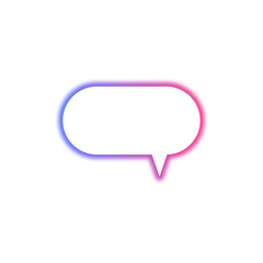 Speech bubble with vibrant pink and blue gradient outline