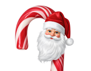 Set of realistic Christmas candy cane isolated on transparent background. Template fopg