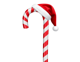 Set of realistic Christmas candy cane isolated on transparent background. Template fopg
