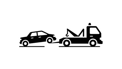 Obraz premium Tow Truck Silhouette Icon