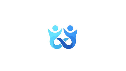 Abstract Infinity People Logo for Teamwork, Partnership, and Social Media Branding