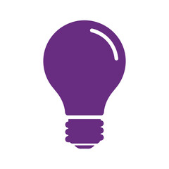 Purple Light Bulb Vector Icon