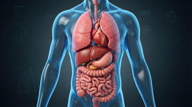 Illustration of Human Digestive System Anatomy