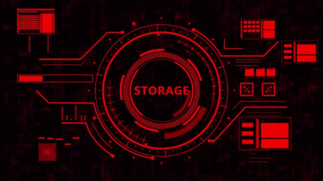 futuristic cloud storage technology interface, secure digital data storage and cloud network system. glowing hud background for modern data storage infrastructure.