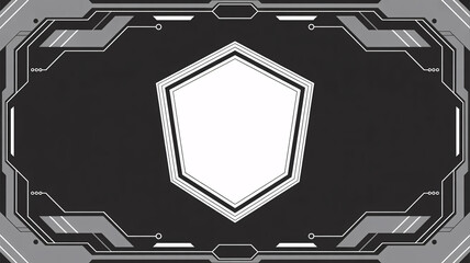 Futuristic tech design with hexagonal shape on dark background