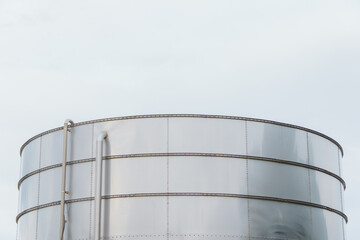 ronda,malaga,spain Industrial steel water tank providing essential storage and infrastructure, standing tall against a bright background