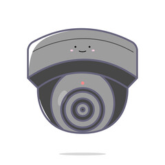 Cute Kawaii CCTV Camera Vector Pastel Colored Flat Style Security Illustration, Hand-Drawn Cartoon Surveillance Camera Icon for Safety, Monitoring, Kids Design, Home Protection, and Technology Theme