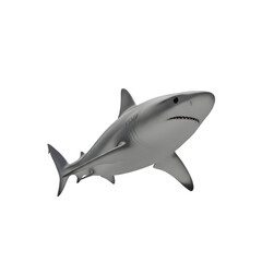 Obraz premium Modern shark sculpture with sharp teeth on black background