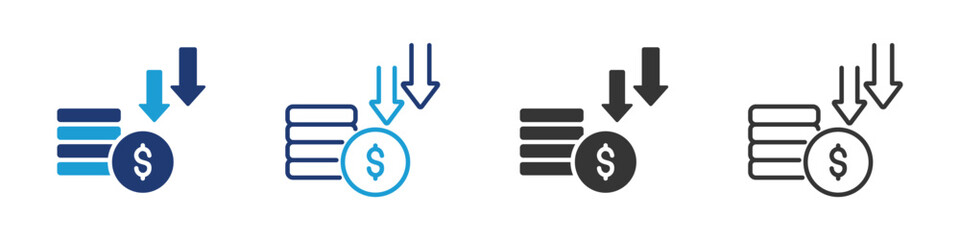 Costs icon set collection multi-style.