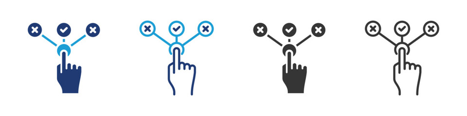 Choice icon set collection multi-style.